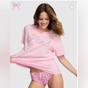 PINK/VICTORIA’S SECRET X LOVESHACKFANCY Campus Cotton T-Shirt